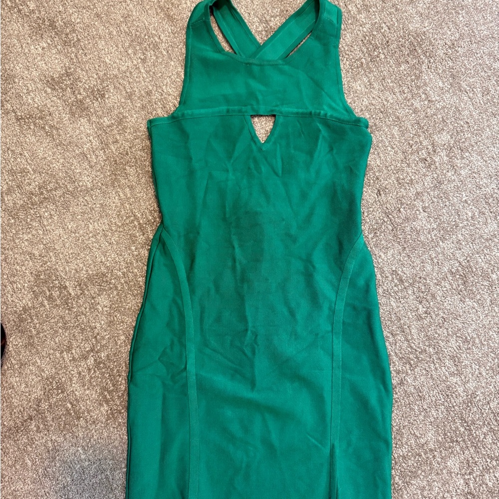 Bebe Teal Cutout Mini Dress